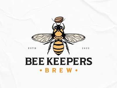 Coffee Bee Logo Design bee bee logo branding coffee coffee logo design graphic design illustration lineart logo logo design vector vintage vintage logo
