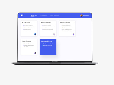 Recruitment Dashboard card approach card approach minimal recruitment ui