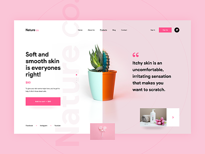 Cosmetics website app buy care colors concept cosmetics cosmetics product design ecomerse flat health mimimal nature pink pinkcolor red typography ui web website