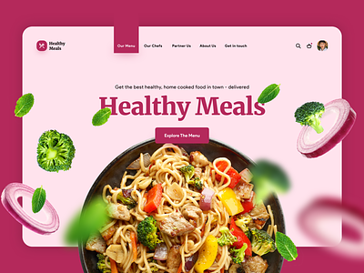 Healthy Meals- Healthy food delivery app app colors concept covid19 delivery design food green health healthy maroon meals pandamic red ui ux web website