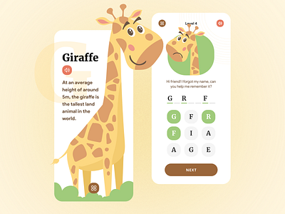 Kids App- Learn alphabets, words, & animal facts children colors concept design education kids learning minimal mobile app mobile ui ui