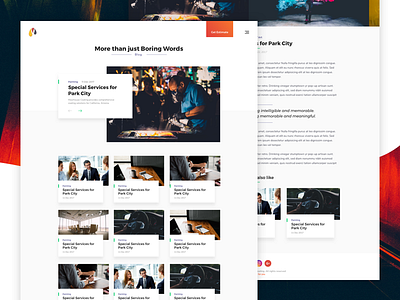 Corporate Blog blog concept minimal shadow ui web