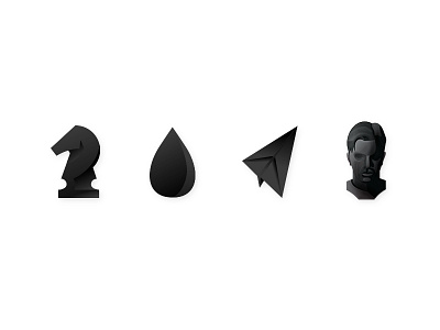 Homepage Icons airplane black bust chess contrast droplet head icon illustration ink knight paper portrait set strategy white