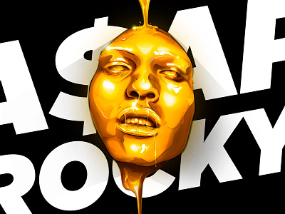 Hip Hop Series - Rocky Final a$ap gold hip hop illustration portrait rap rocky