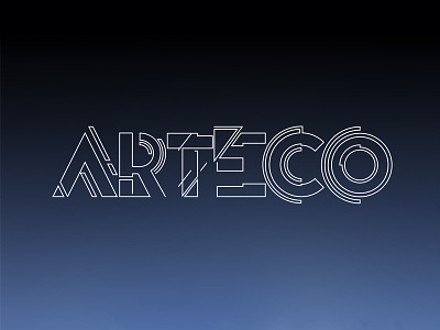 ARTECO Typeface art deco font free headline lettering outline techie type wire