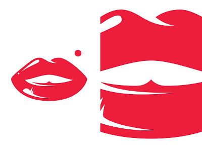 Red Lips icon illustration lips lipstick teeth