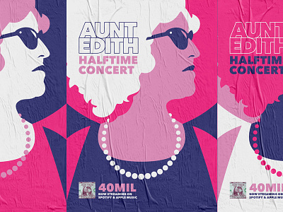 Halftime Concert advertising color concert flat illustration minimalism music pink poster