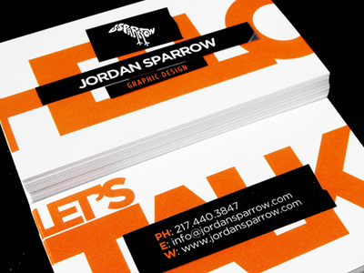 Personal Cards business cards design effect logo orange sparrow sticker white