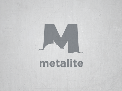 Metalite brand grayscale identity light lite logo metal texture