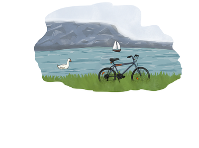 Cycling around Lake Balaton illustration urbansketching