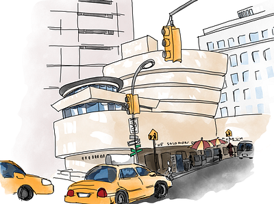 The Solomon Guggenheim Museum, NYC illustration urbansketching