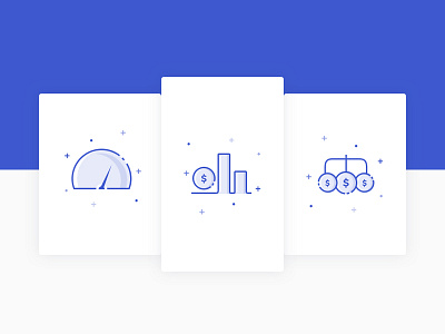 Creative icons for Finance related website.