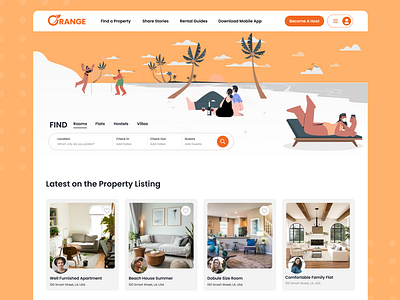 Orange Homestay Experience booking travel ui