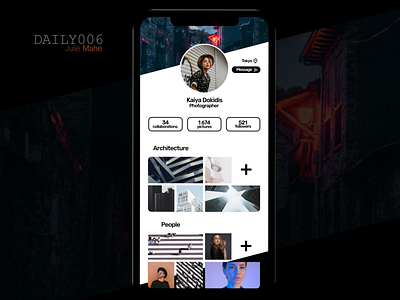 DAILYUI006 app dailyui design figma profile ui uidesign uiux user userprofile