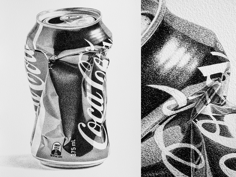 Artwork Jhapa - A crushed Coca-Cola can❤️ Pencil on paper ✏️ YouTube:  https://www.youtube.com/channel/UCdCLFcSDgJxTFEzGWDytJLg Page:  https://www.facebook.com/artworkjhapa/ Instagram: @subasketch_artist |  Facebook