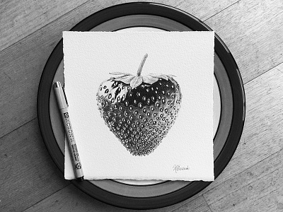 Strawberry art berry drawing illustration pen on paper sketch strawberry