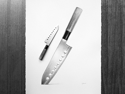 On The Cutting Edge - Drawing art drawing hyperreal illustration knife paper pen on paper realistic sharp sketch