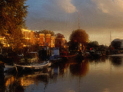 Morning light on Haarlem paint painter