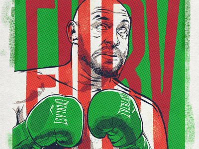 Editorial Illustration Tyson Fury Portrait boxer boxer illustration boxing comic illustration editorial sports illustration espn freelancer halftone heavyweight champion illustrated illustration letterer lettering popart sports illustrated sports illustration typography tyson tysonfury vexel