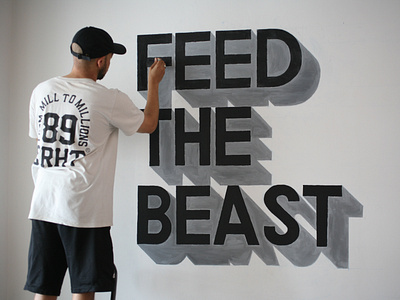 Starve the Ego. Feed the Beast. Type Mural for a CoWorking Space