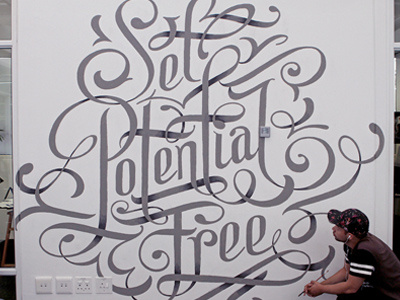 Set Potential Free Mural advertising capetown fcb goodtype handcrafted lettering mural painted serif type typography