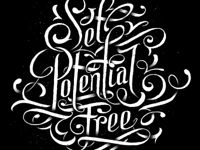 Set Potential Free advertising blackwhite capetown fcb handlettering lettering mangastudio mural shadows shadowtype type typography