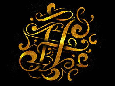 Heir To The Throne alphabet gold goodtype h hand lettering looped serifs shadows throne type typography