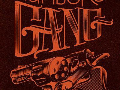 Numbers Gang Poster Type bandposter capetown gang guns handcrafted handlettering illustration indiemusic lettering numbersgang type typography