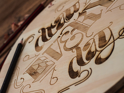 Draw Everyday Engraving crafted draweveryday engraving font hand handlettering lettering mantra type typography wood