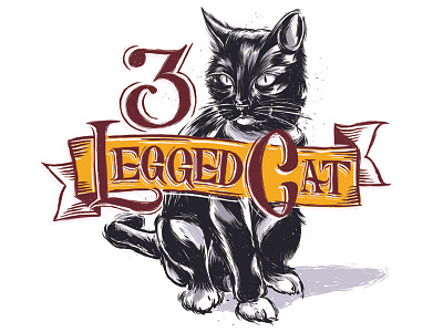 3 Legged Cat Beer Label beer beerlabel customtype label lettering letters microbrewery packaging type typegang typography