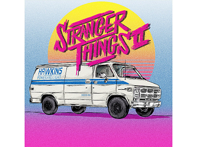 Stranger Things 2 1980s 80s film horror illustration mondo retro scifi stranger things stranger things2 truck tv