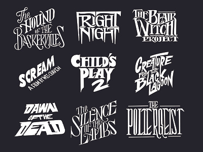 Horror movies typographic series
