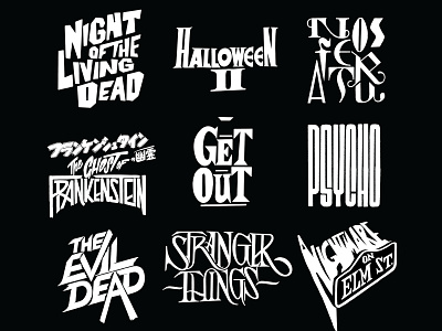 Halloween Horror Film Titles/ Typographic Logotypes