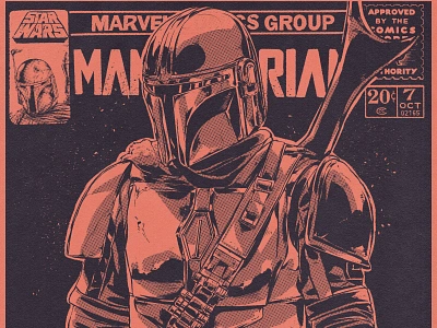 The Mandalorian cinema comic art comic book art comic books comic illustration comics disney mandalorian mangastudio marvelcomics poster science fiction scifi scifi illustration star wars vexel vintage comics