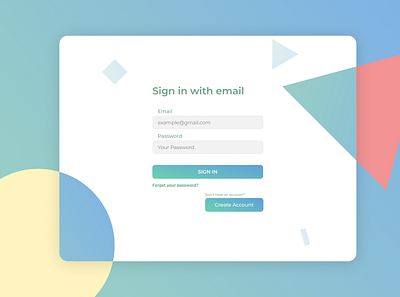 Simple Sign-In Design Concept colors design shapes sign in page ui uxdesign web web design