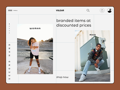 VULGAR concept | second-hand aesthetics design figma graphic design second hand tilda typography ui web