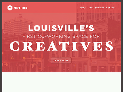 Method Homepage WIP co working design kentucky louisville red ui web web design