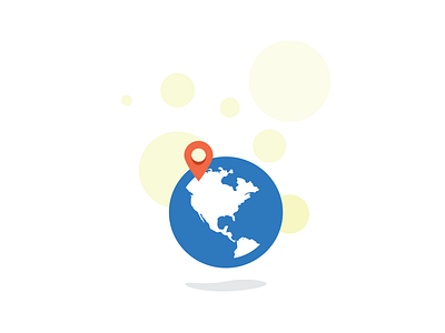 Travel blue color dropbox flat globe icon illustration travel