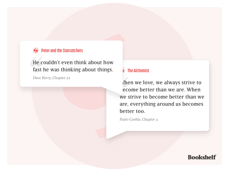 Bookshelf notes and quotes