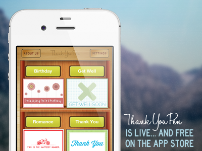 Thank You Pen is live! app apple cards design holiday ios iphone mail thank you pen ui ux