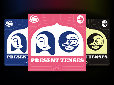Present Tenses Podcast Cover Art design fun illustration podcast art podcast cover podcast logo