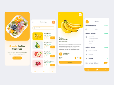 Organic Healthy Fresh Food App Design.