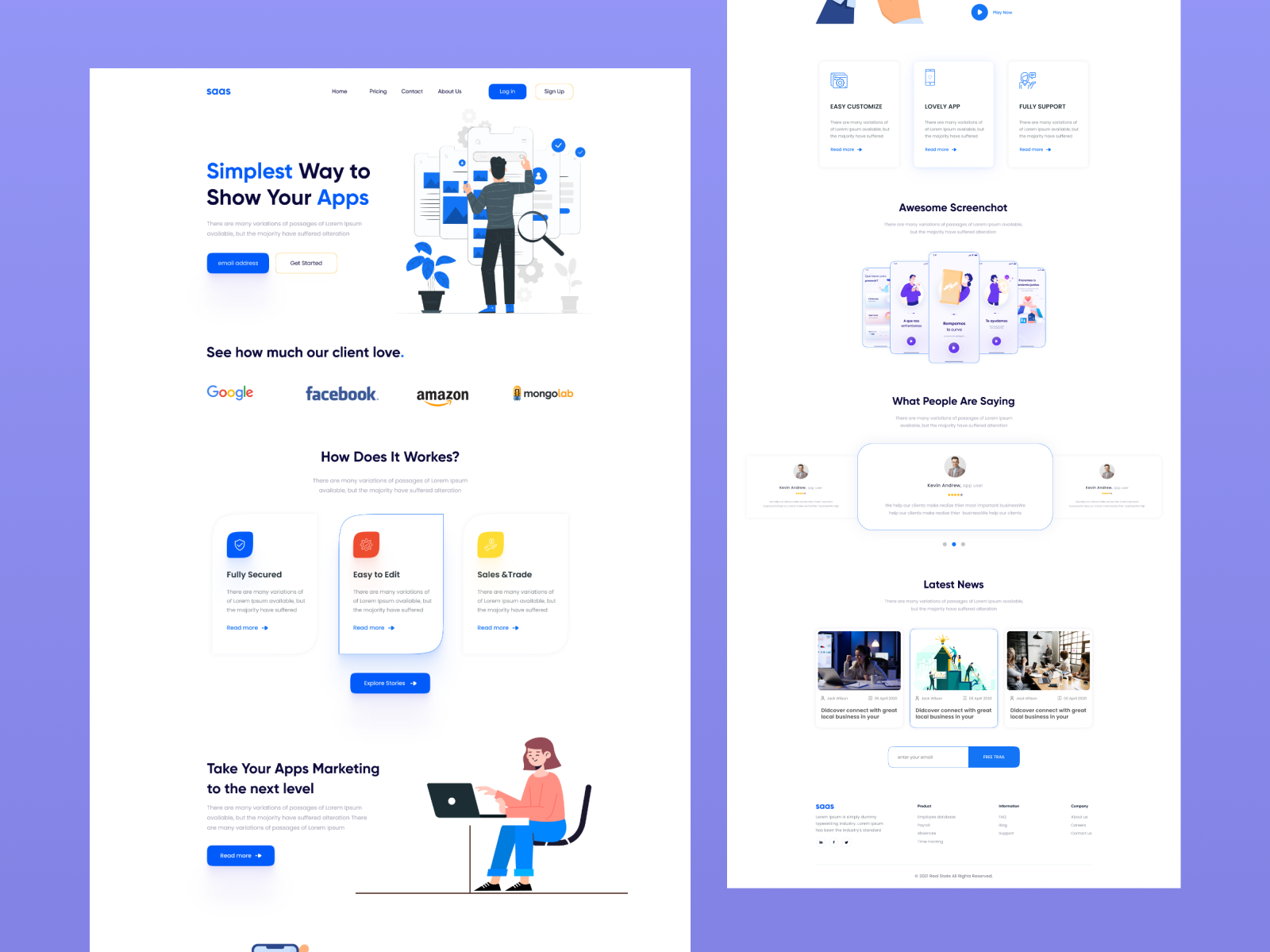 Saas App Landing Page Design. by Khaled 👑 on Dribbble