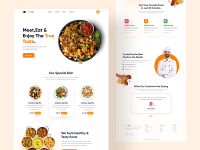 Restaurants Food Website Design. app design chef app clean design eat eating food food and drink food app food delivery food delivery service food order homepage illustration landing page recipe app restaurant app typography uiux web design website