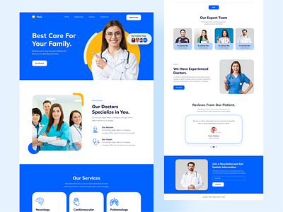 Medical Website Landing Page. branding clean clean design clinic design doctors first shot health healthcare homepage illustration landing landing page logo medical typography ui ux web design website