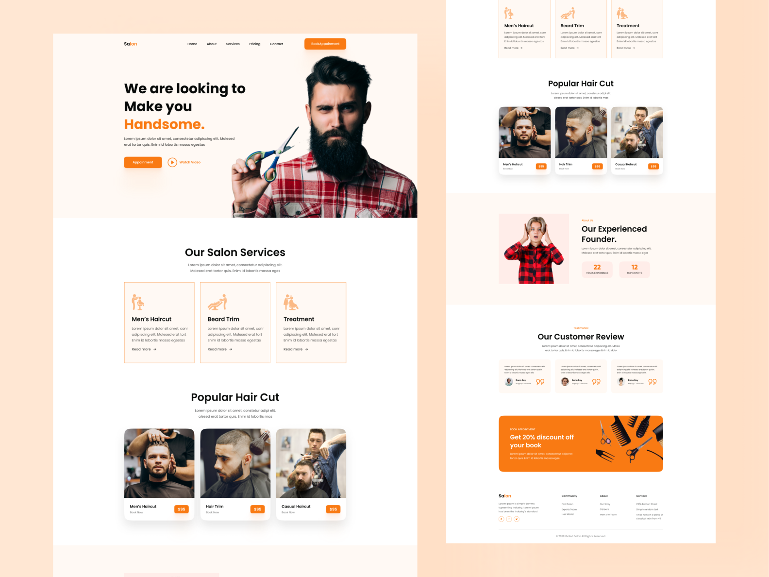 Barbershop Landing Page. By Khaled 👑 On Dribbble