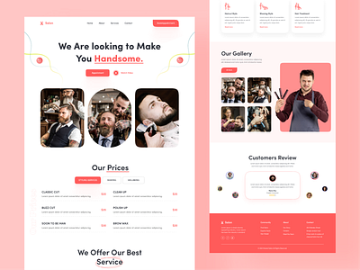 Barbershop Landing Page. barber barber shop barbers barbershop clean clean design clean ui company enterpreneu haircut homepage landing landing page landingpage minimal salon ui ui design web website