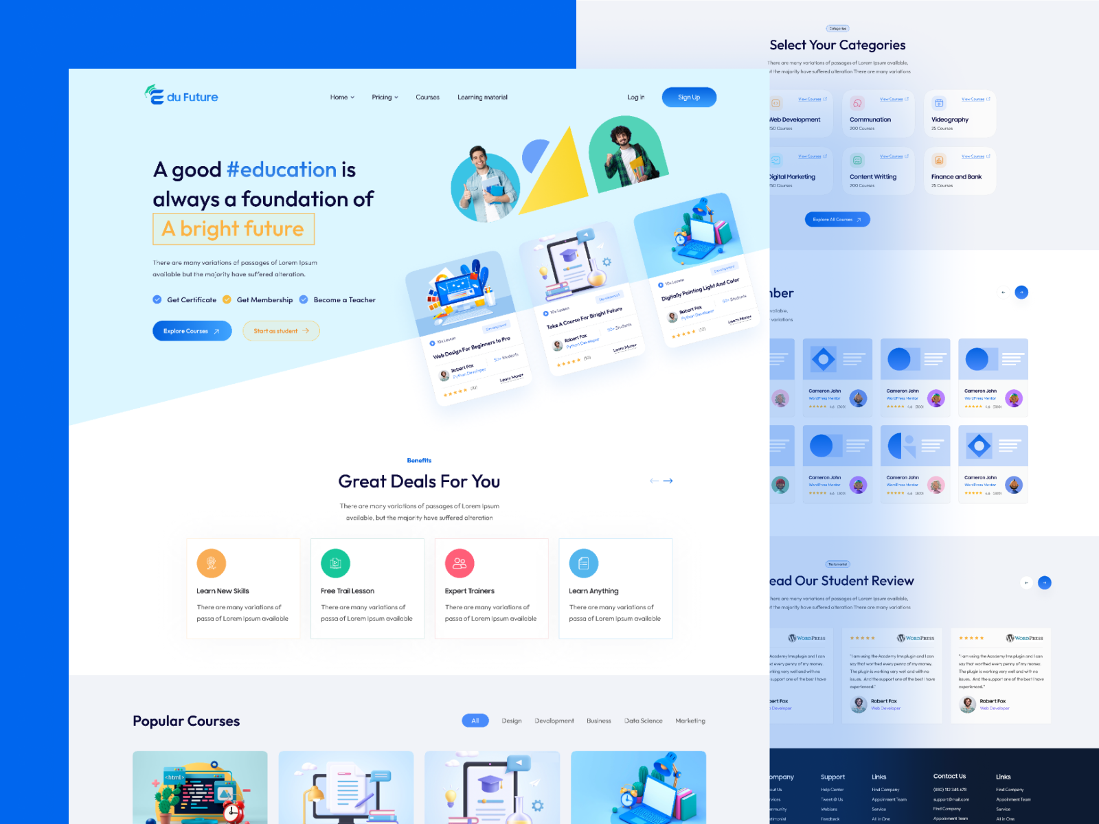 Edu Future - Online Course Web UI by Khaled 👑 on Dribbble