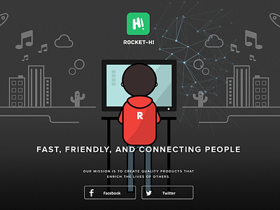 Rockethi.com design landing page rocket ui ux web