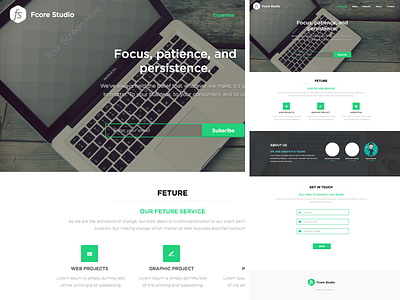 Fcore Studio company design landingpage ui ux website